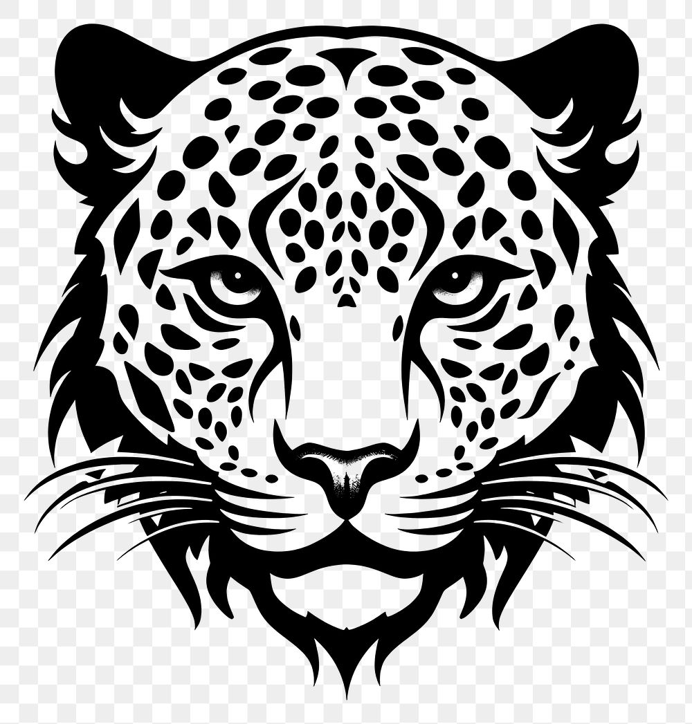 PNG Jaguar tattoo flat illustration wildlife stencil panther.