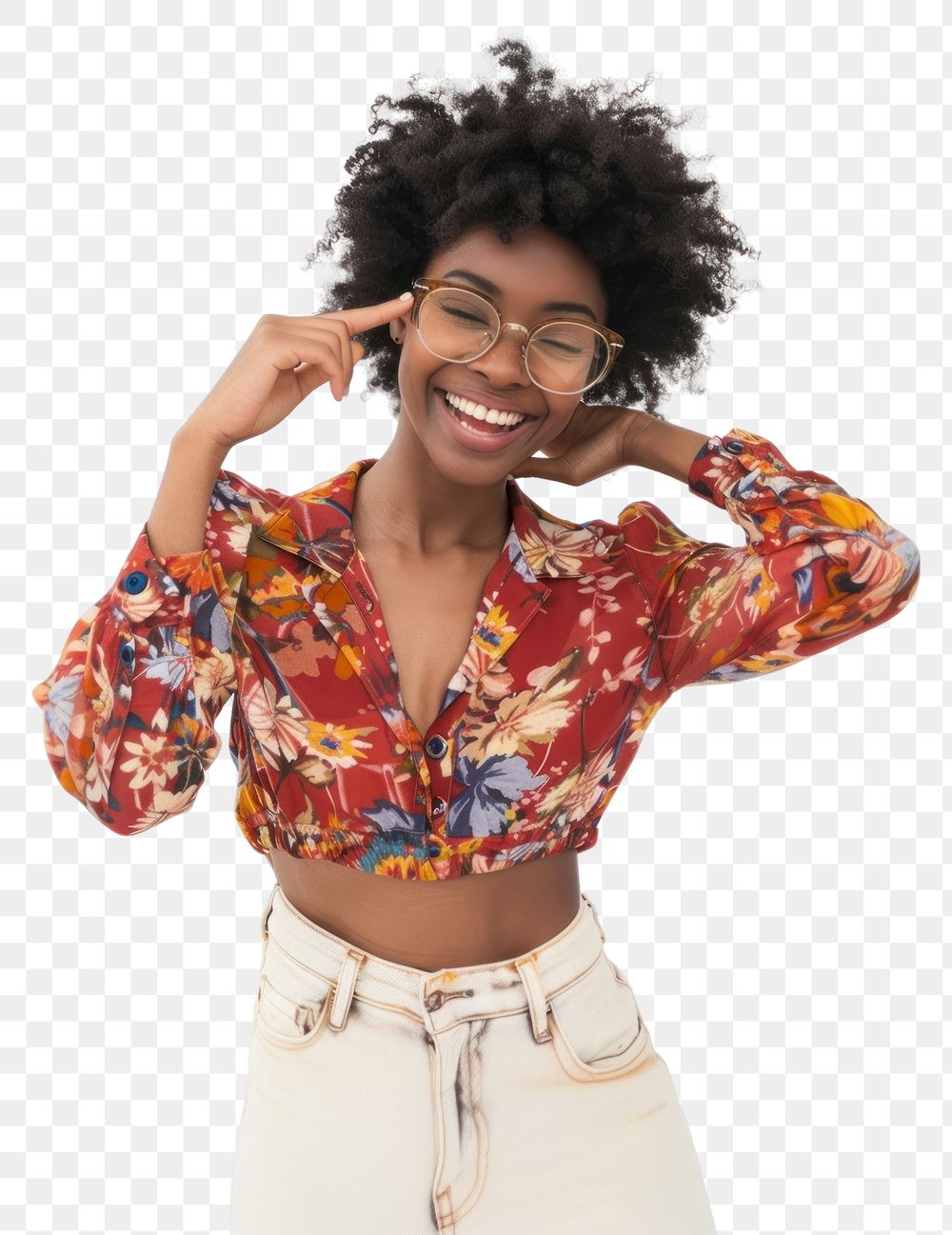 PNG Happy cheerful Afro American woman glasses photo photography.