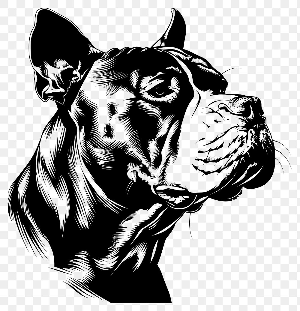 PNG Pitbull tattoo flat illustration illustrated stencil bulldog.