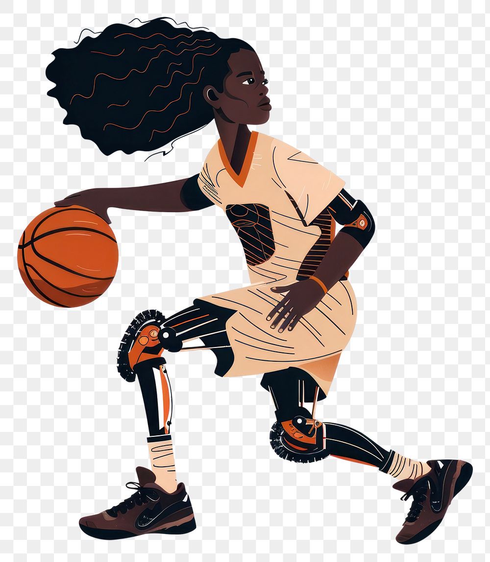 PNG Woman with prosthetic leg basketball playing basketball clothing.