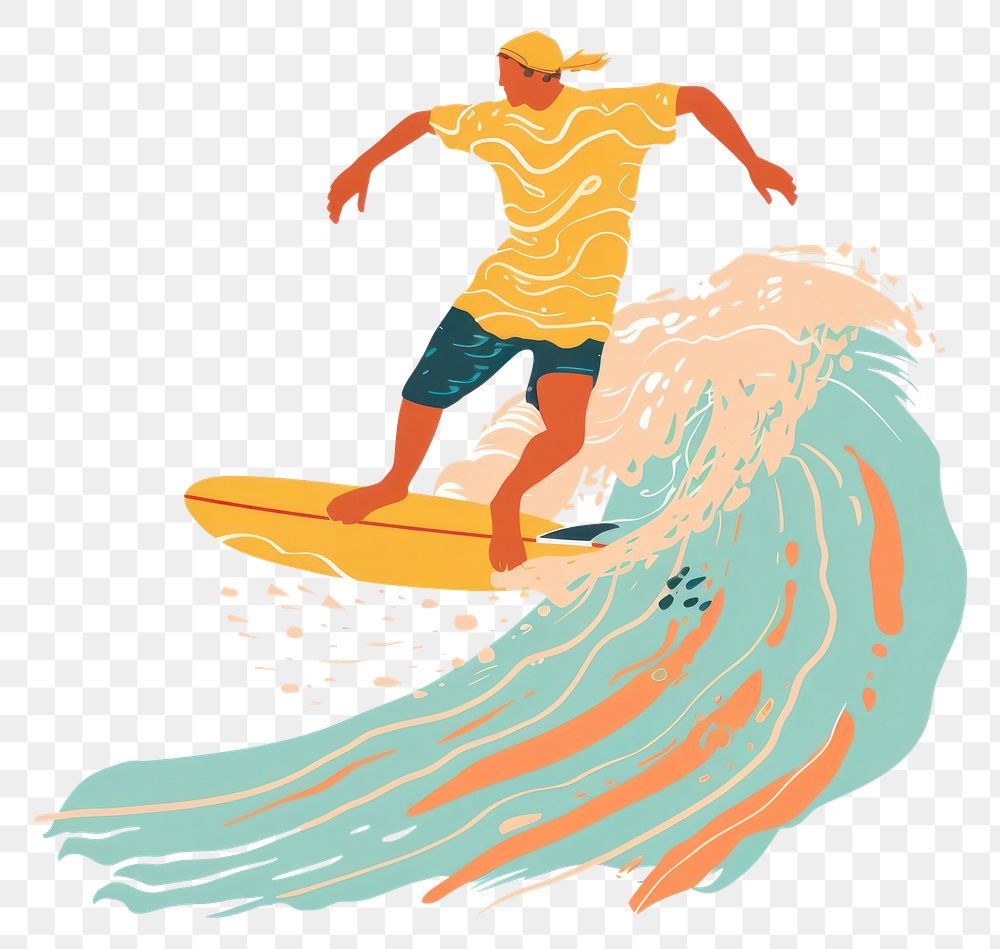 PNG Aesthetic boho sport man surfing sports recreation outdoors.