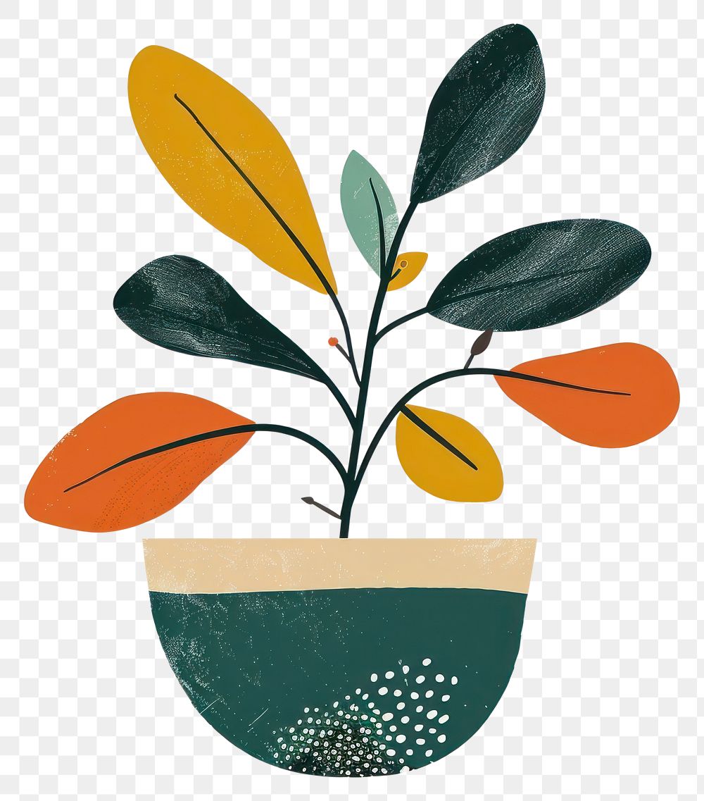 PNG Plant art blossom pottery.