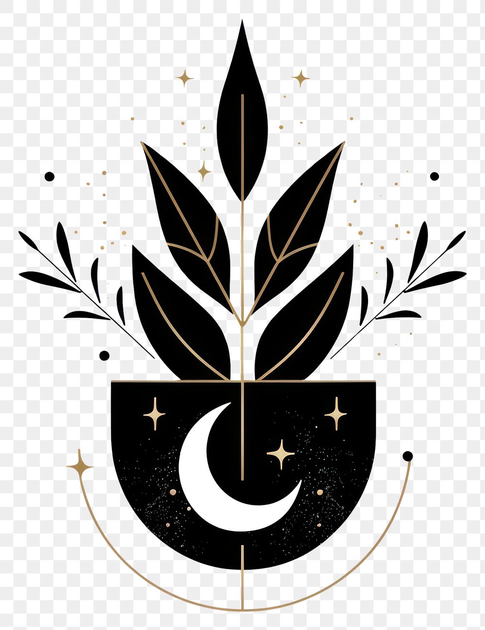 PNG Houseplant stencil emblem symbol.