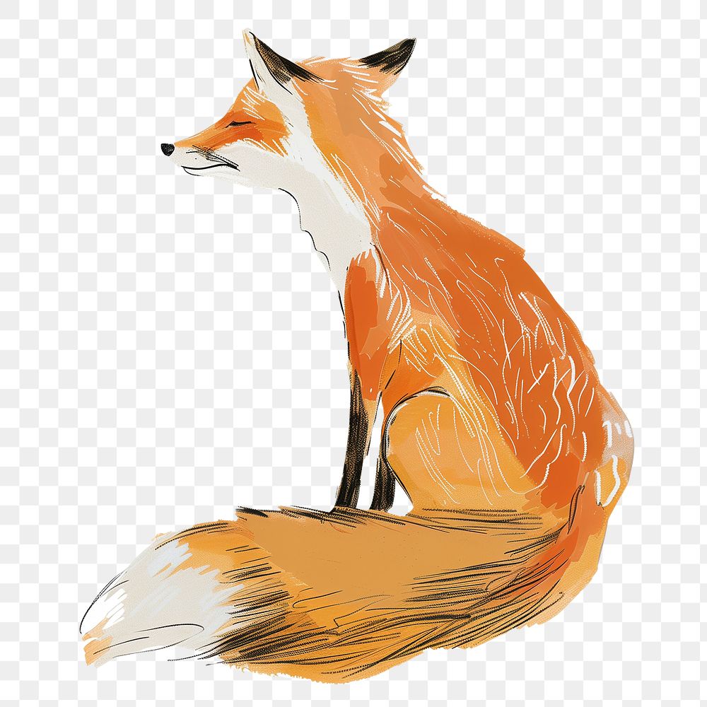 PNG Fox illustration, transparent background