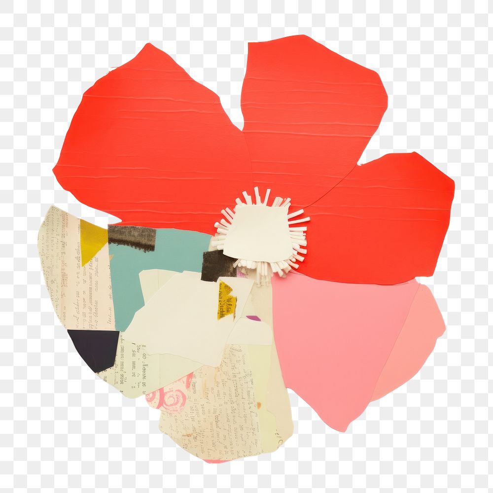 PNG  Flower shape paper craft painting blossom anemone