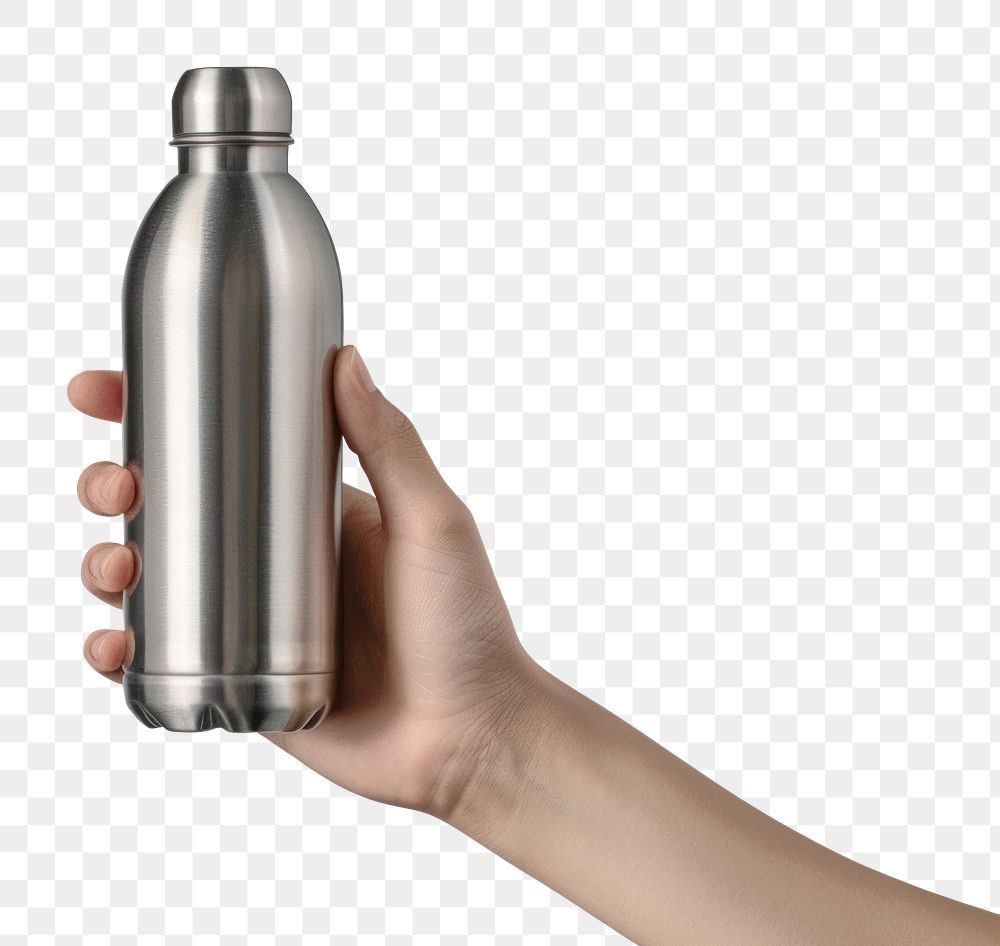 PNG Person holding water bottle shaker.