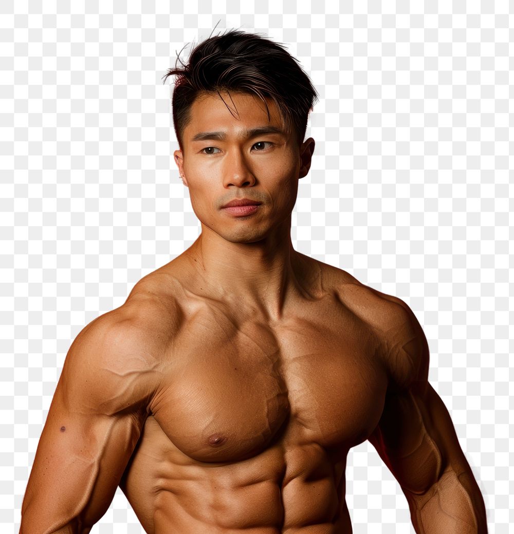 PNG Muscular asian man photo photography portrait.