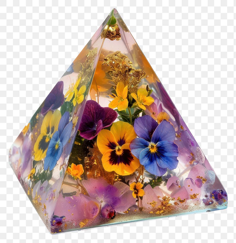 PNG Flower resin Pyramid shaped accessories accessory gemstone.