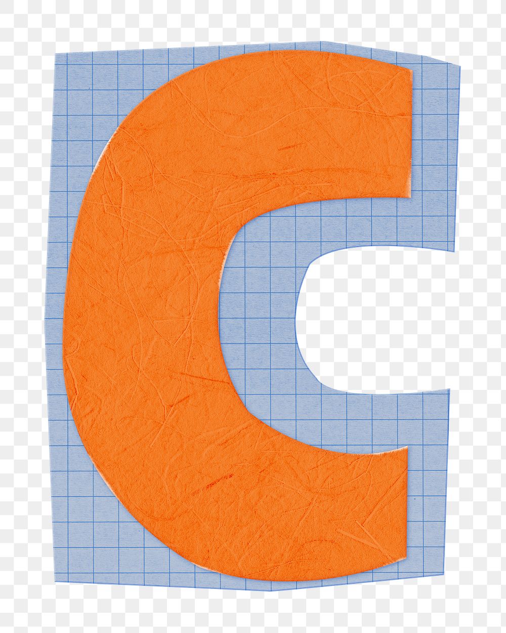 Letter C png cute paper cut alphabet, transparent background