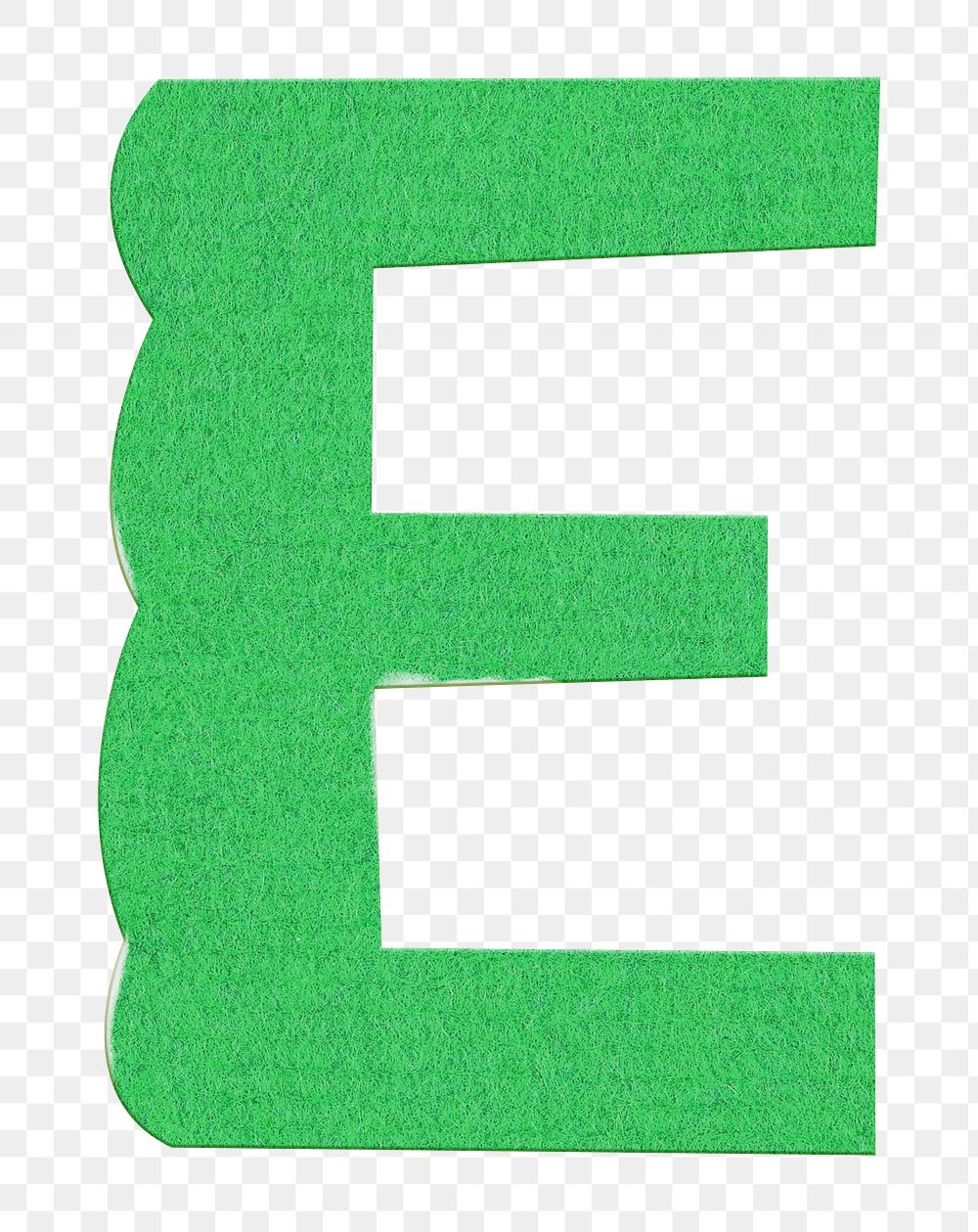 Letter E png cute paper cut alphabet, transparent background
