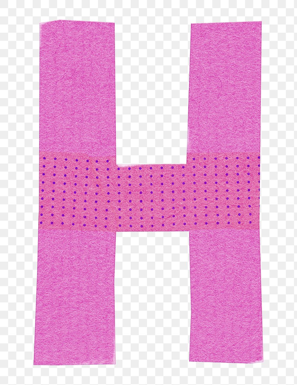 Letter H png cute paper cut alphabet, transparent background