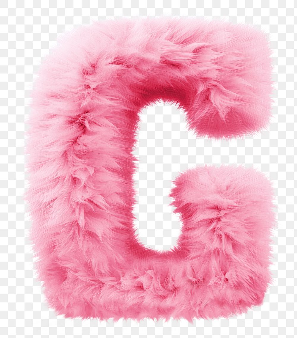 PNG  Fur letter G text pink white background.