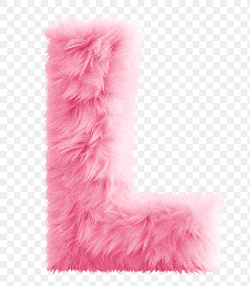 PNG  Fur letter L pink toy accessories.