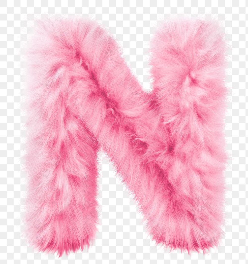 PNG  Fur letter N pink white background accessories.