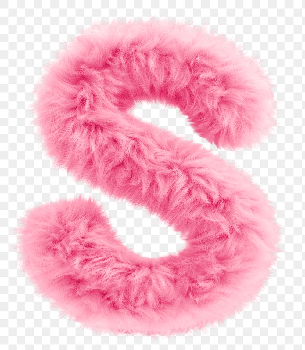 PNG Fur letter S pink accessories accessory.