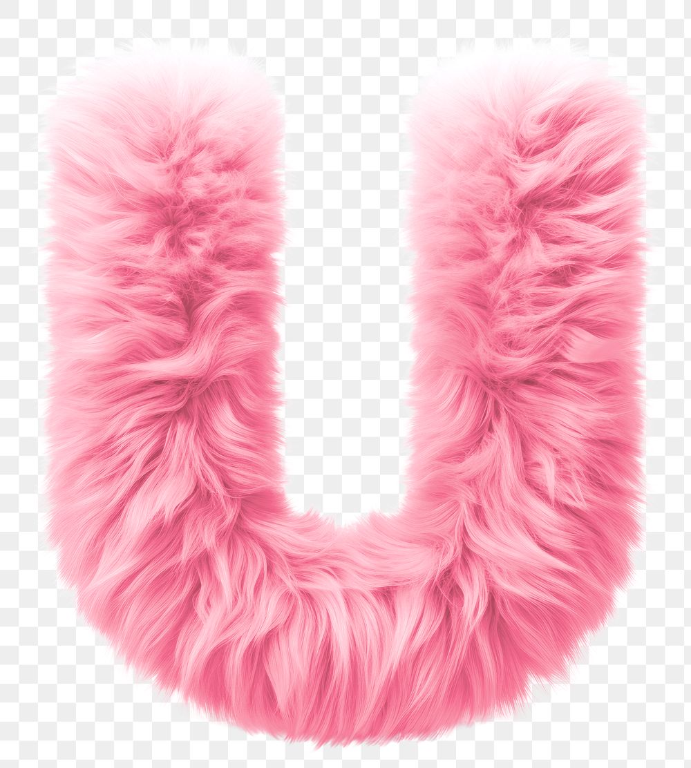 PNG Fur letter U pink white background accessories.