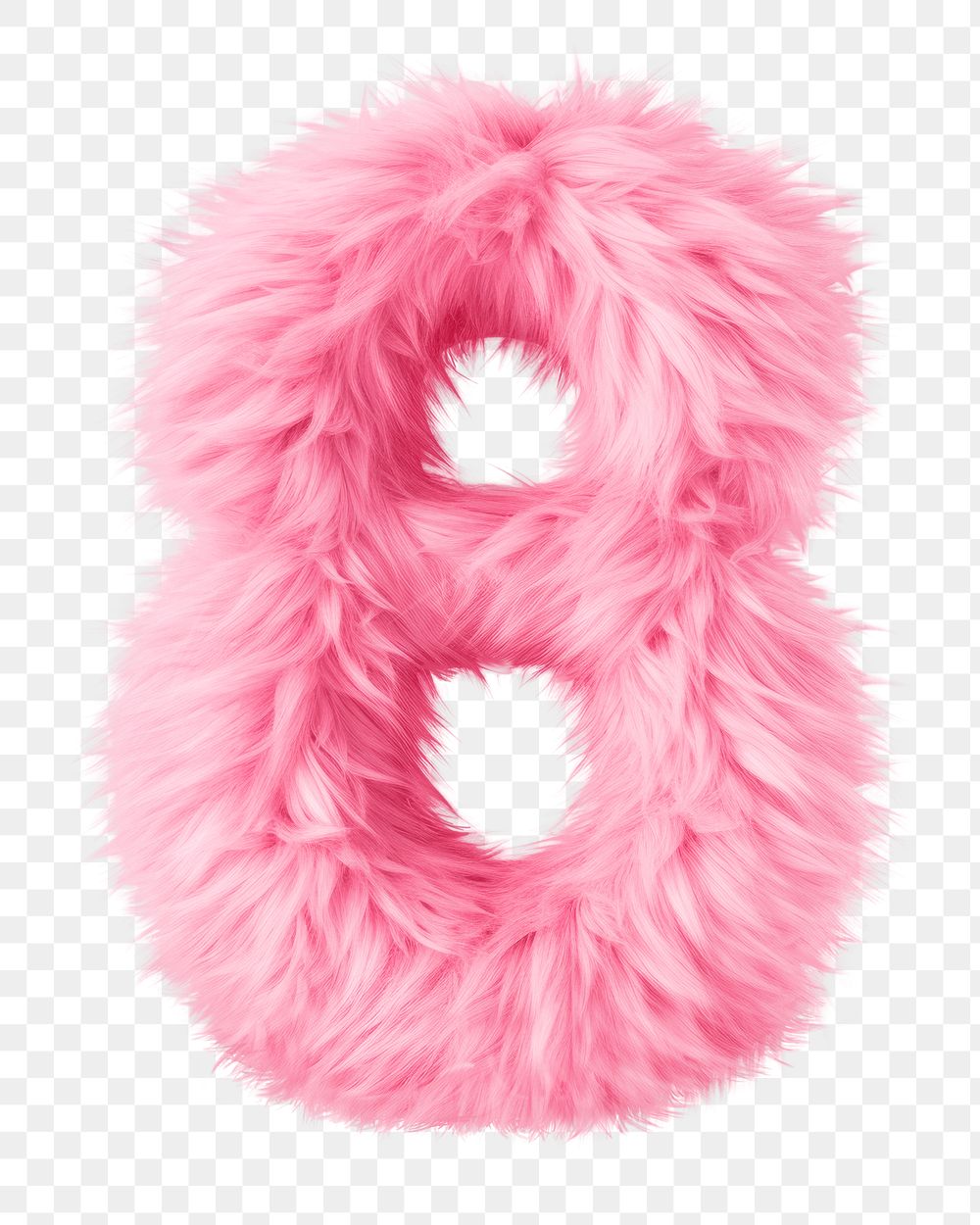 PNG  Fur letter 8 pink white background accessories.