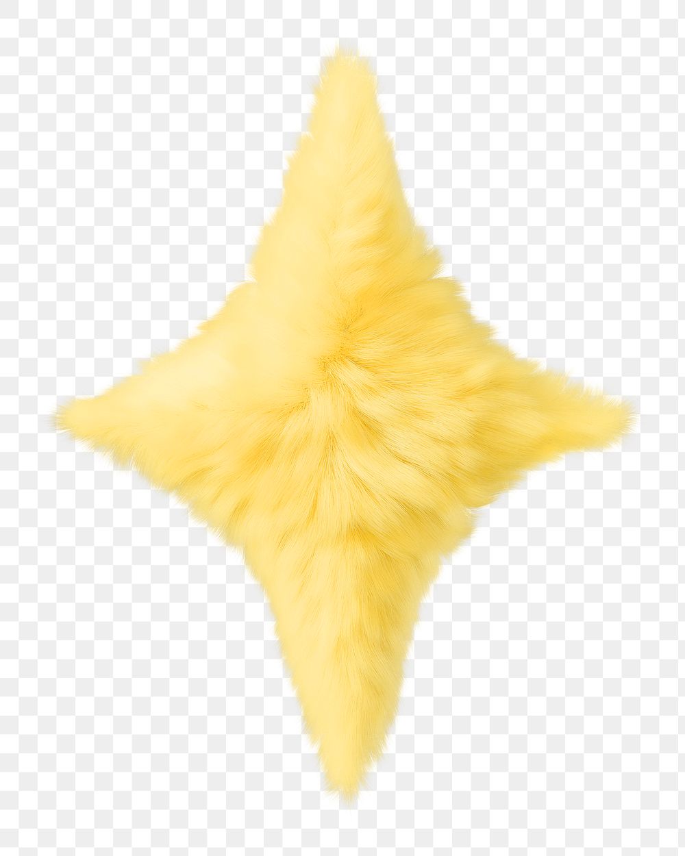 Yellow blink png fluffy 3D shape, transparent background