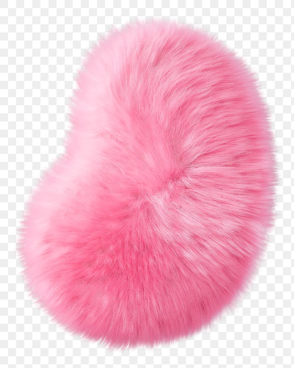 Pink blob shape png fluffy 3D shape, transparent background