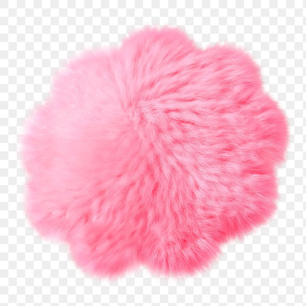 Pink explosion bubble png fluffy 3D shape, transparent background