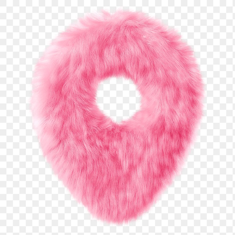 Pink location pin png fluffy 3D shape, transparent background