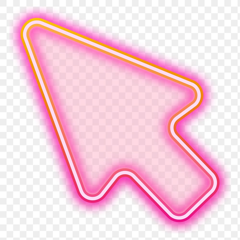 Pink cursor arrow png neon | Free PNG - rawpixel