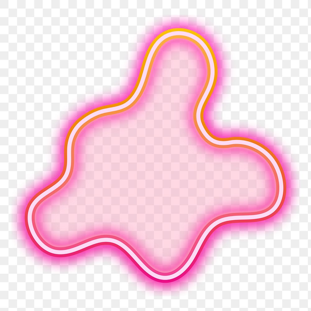 Pink blob shape png neon gradient icon, transparent background