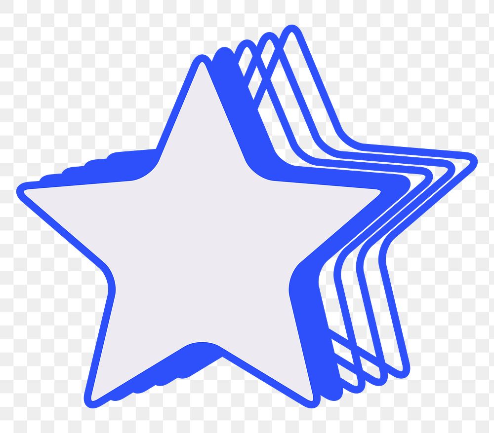 star png blue layer icon, transparent background