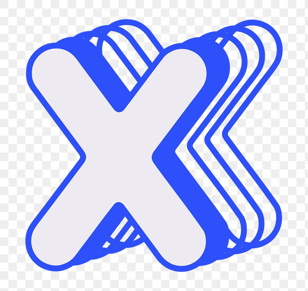 x mark png blue layer icon, transparent background