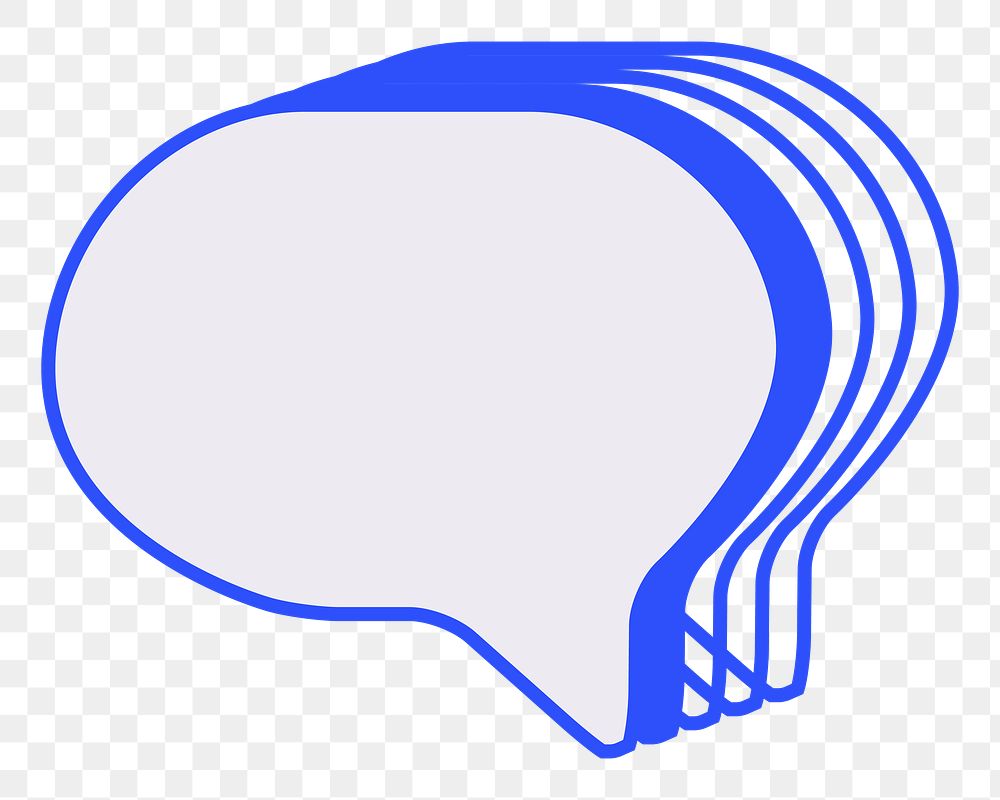 speech bubble png blue layer icon, transparent background