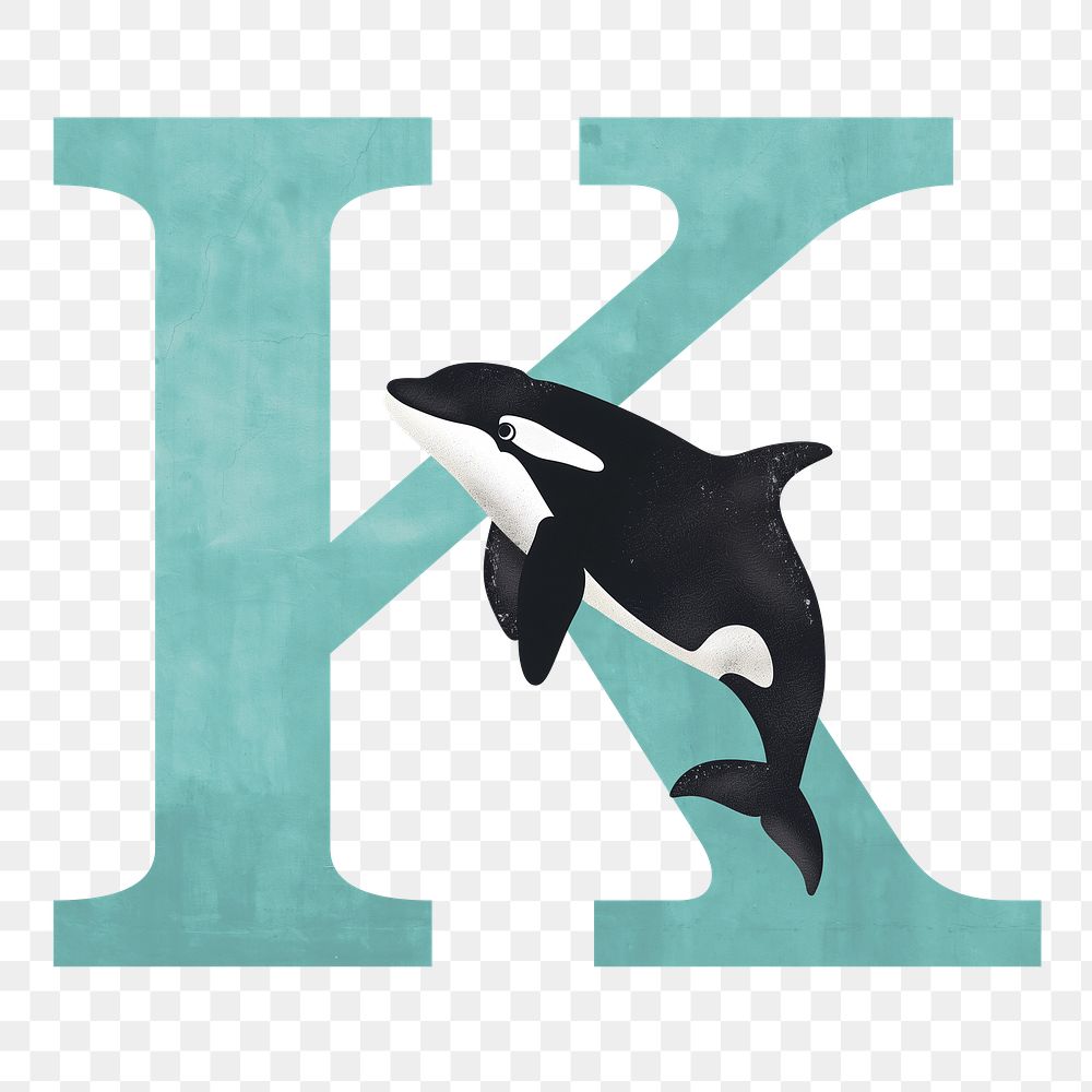 PNG Letter K watercolor animal font, transparent background