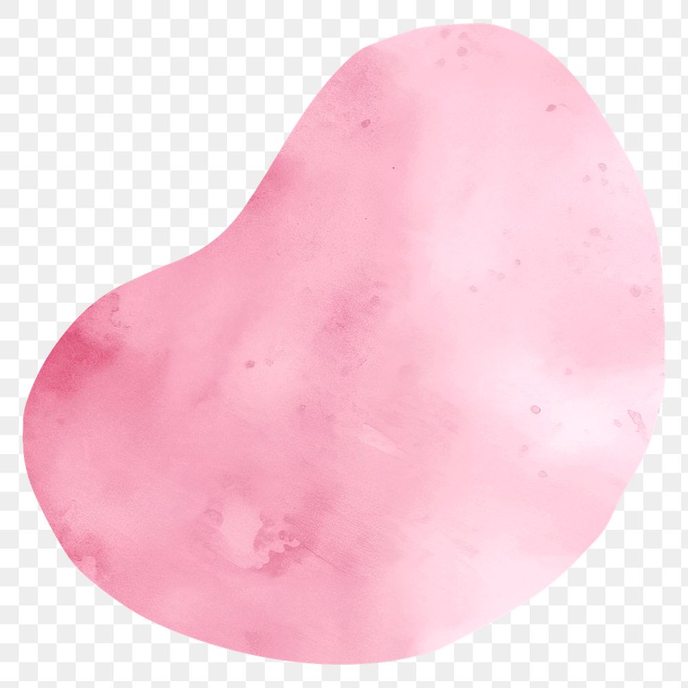 Pink blob shape png watercolor illustration, transparent background