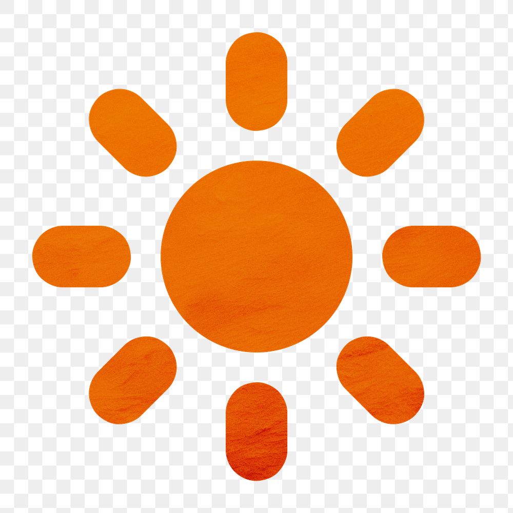 PNG sun icon minimal digital art, transparent background