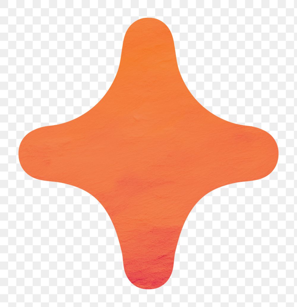 PNG orange star minimal digital art, transparent background