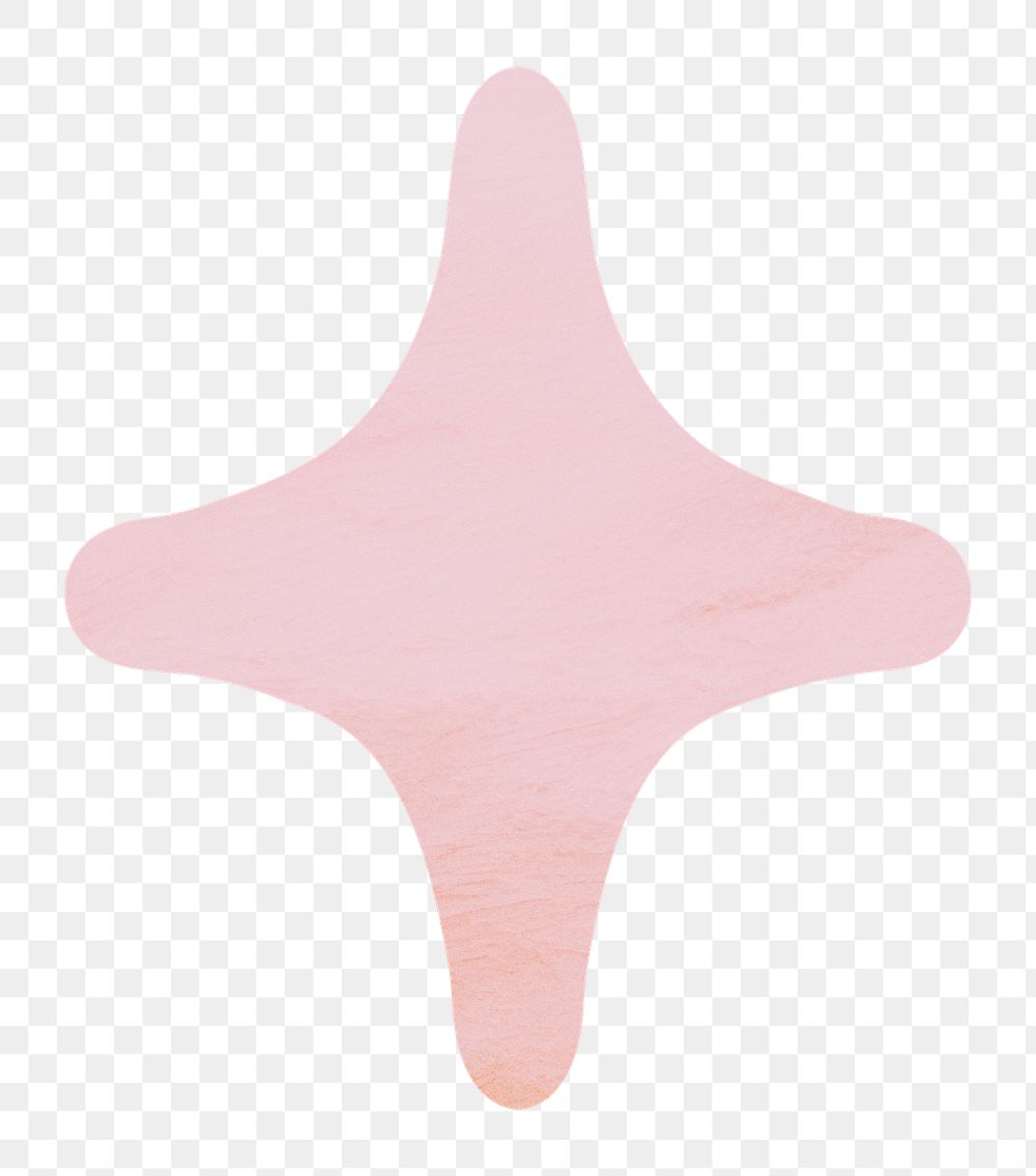 PNG pink star minimal digital art, transparent background