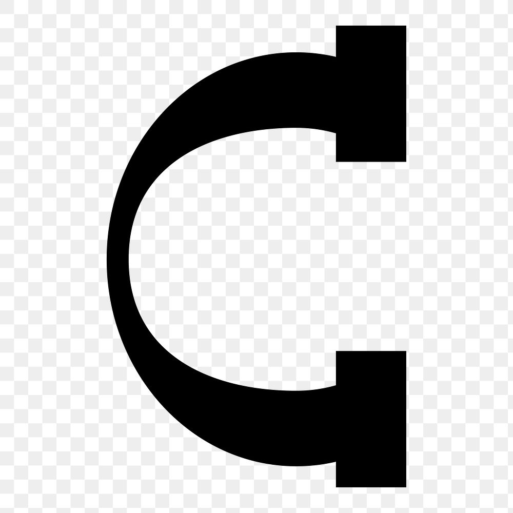 Letter C png abstract shaped font, transparent background