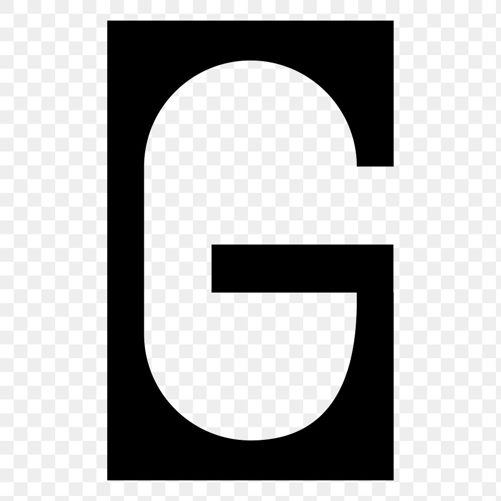 Letter G png abstract shaped font, transparent background