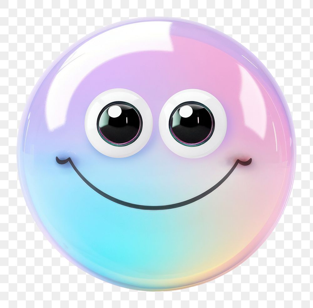 3D smiling face png character, transparent background
