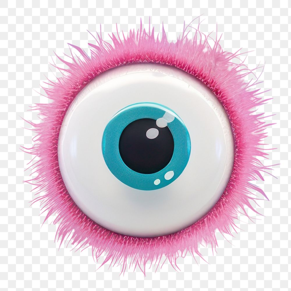 3D eye png character, transparent background