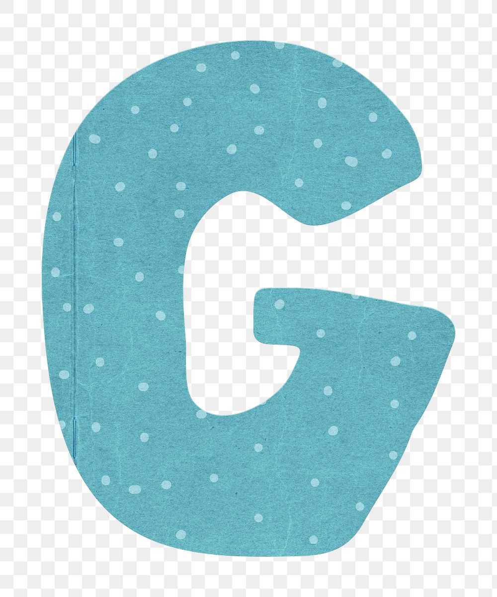 Letter G png cute paper cut alphabet, transparent background