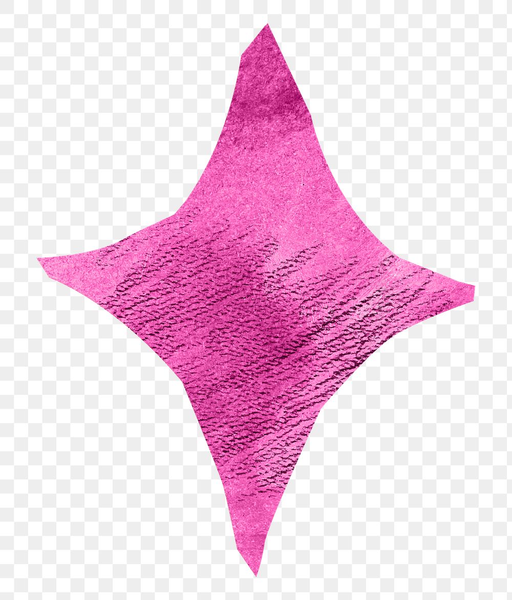 Pink star PNG craft element, transparent background