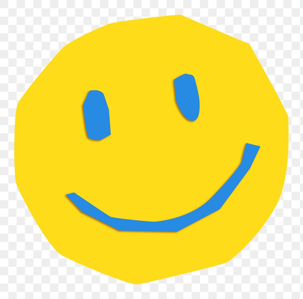 Happy emoticon PNG element, transparent background