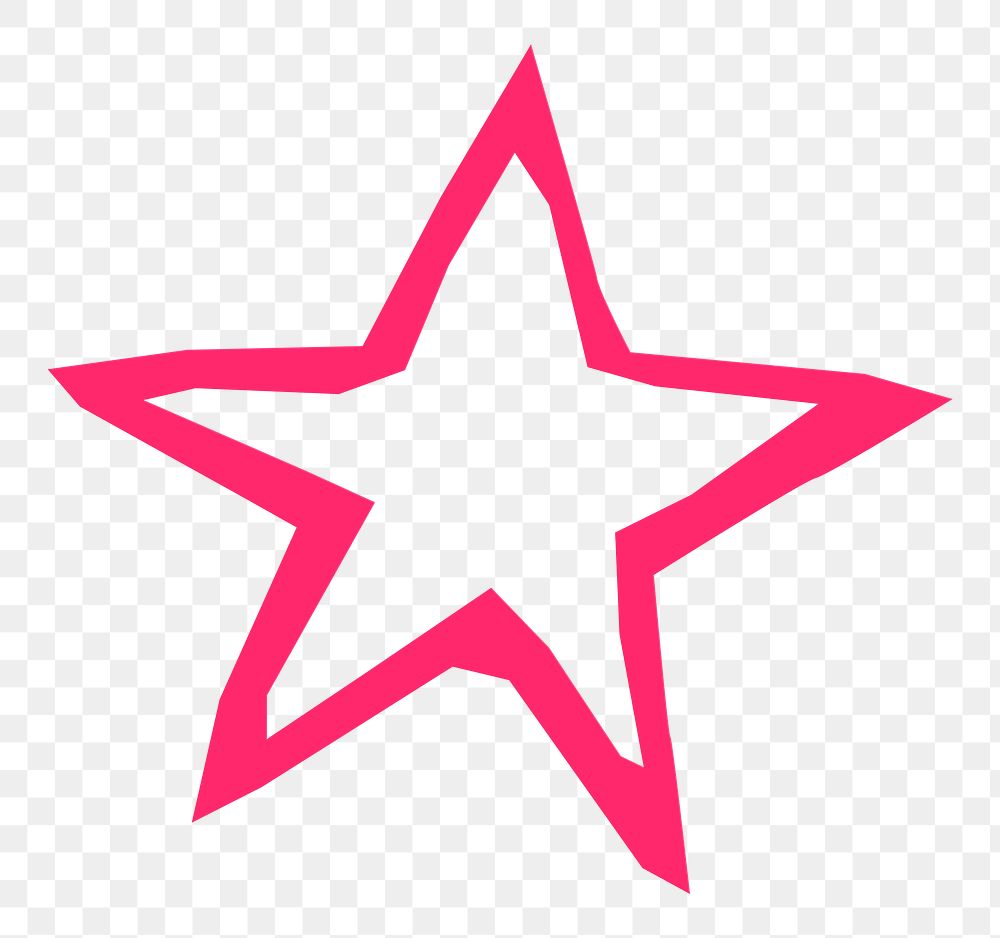 Pink star PNG element, transparent background