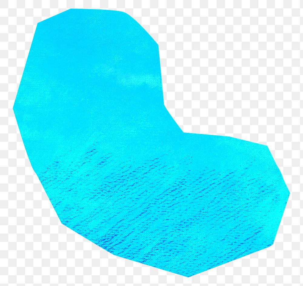 Blue shape PNG craft element, transparent background