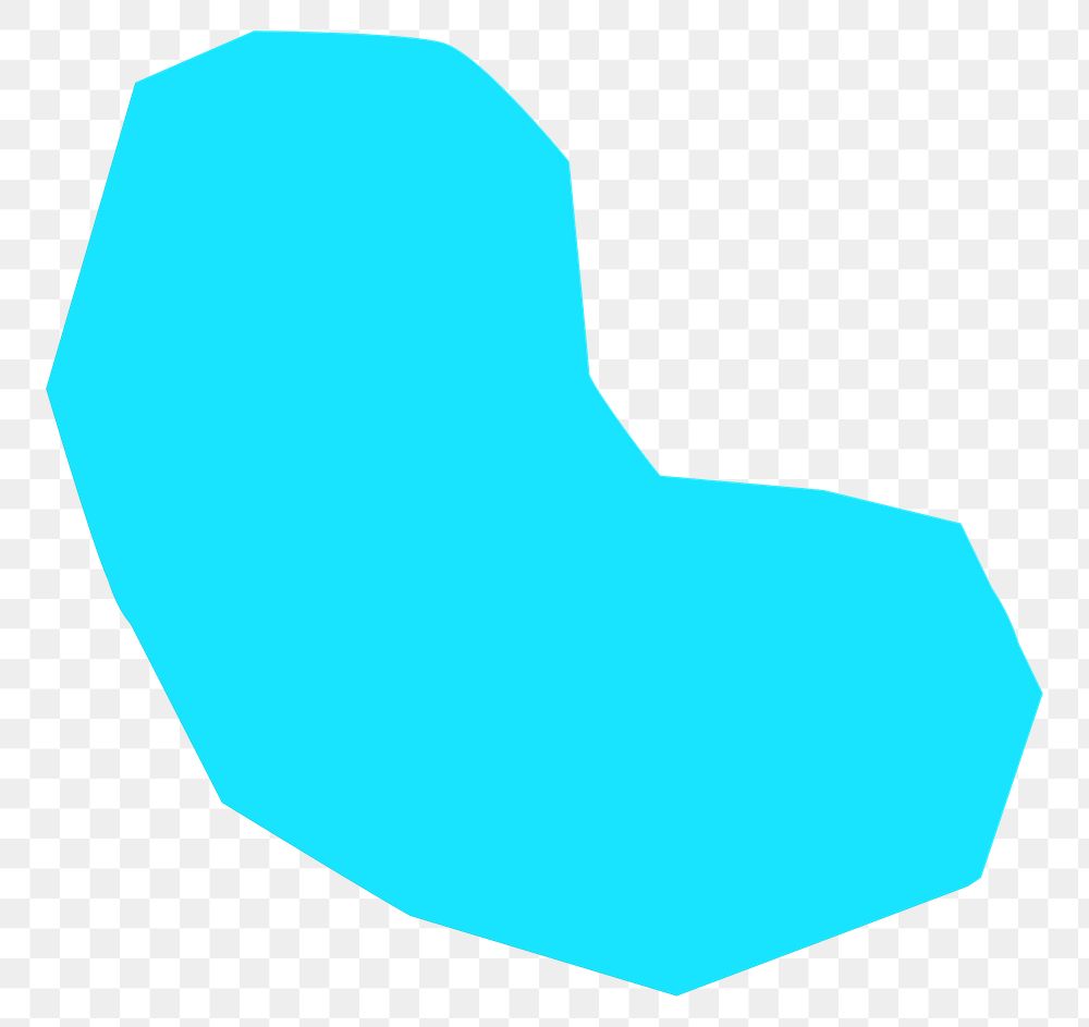 Blue shape PNG element, transparent background