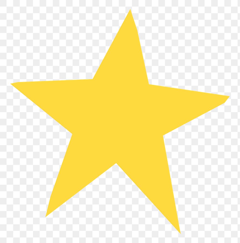 Yellow star PNG element, transparent background