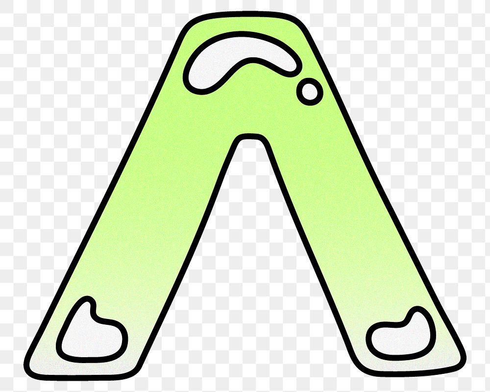 Circumflex  sign png gradient green symbol, transparent background