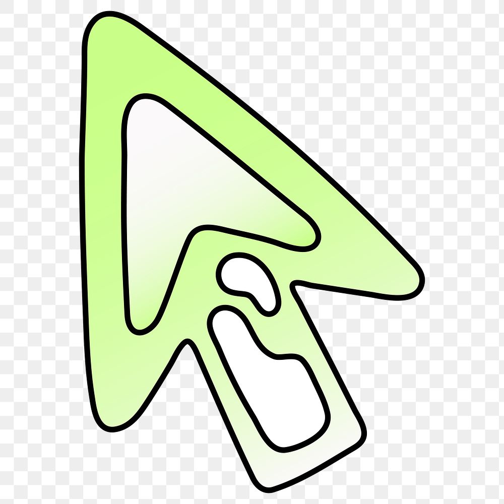 PNG arrow icon, lime green shape, transparent background