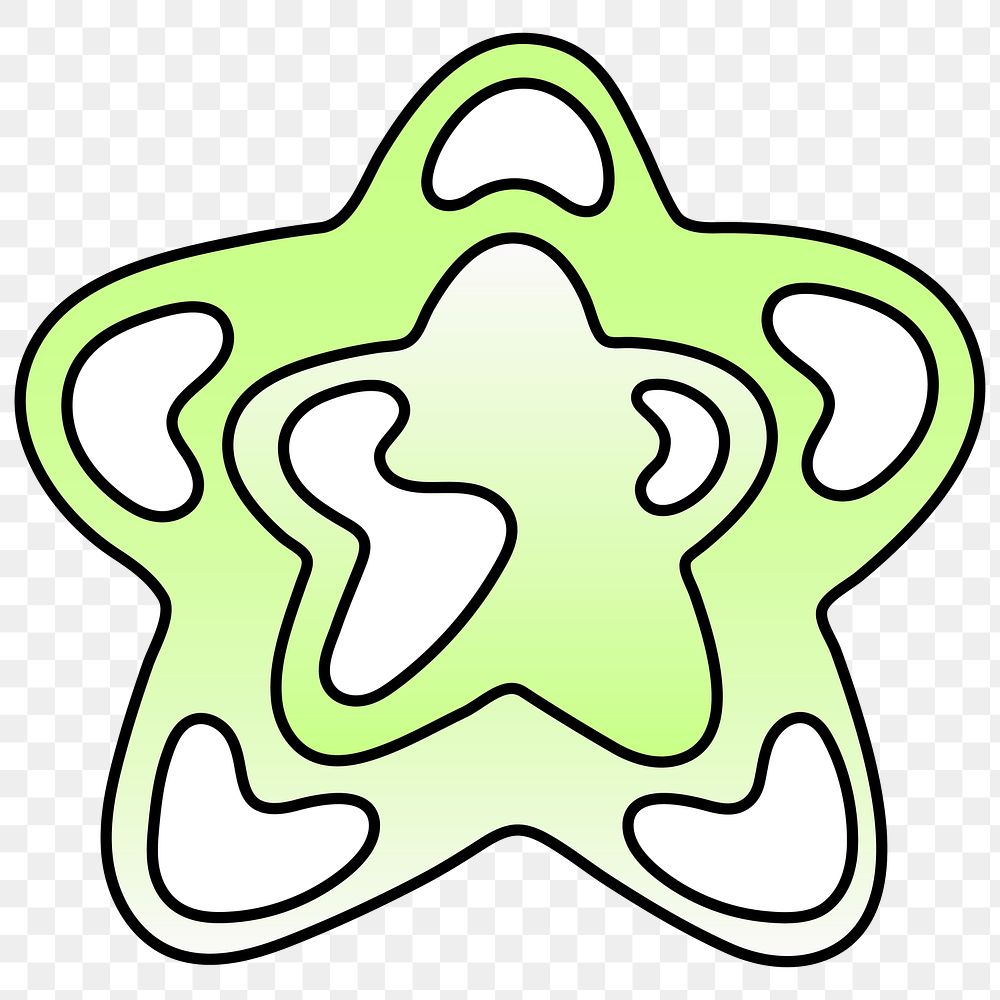 PNG star icon, lime green shape, transparent background