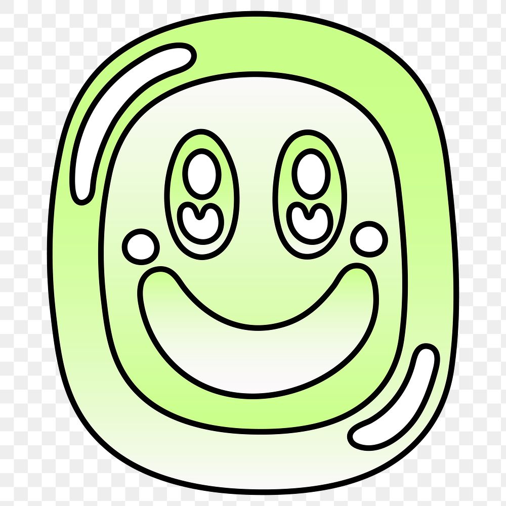 PNG smiling face icon, lime green shape, transparent background